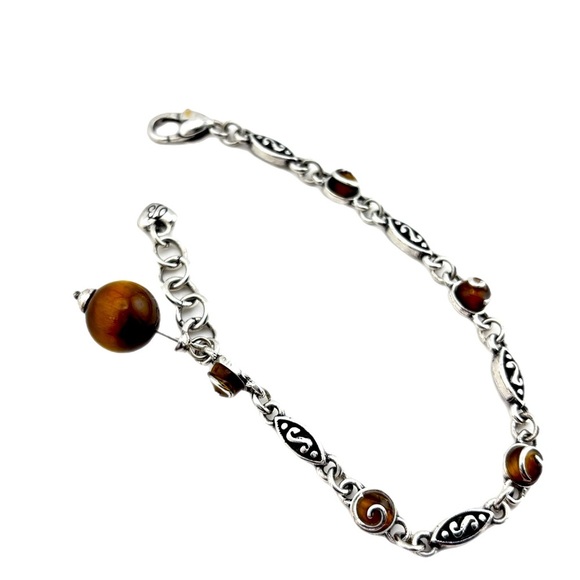 Brighton tortoise bracelet brown and silver.  Silver Plated excellent condition - Picture 4 of 5